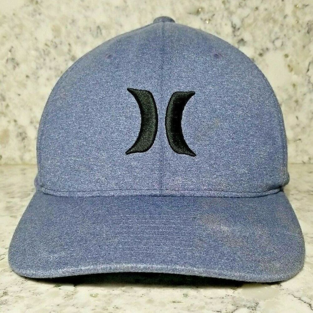 Yupoong‎ Hurley Iconic Blue Dry Fit Men's Flex Fit Cap Hat Baseball Cap